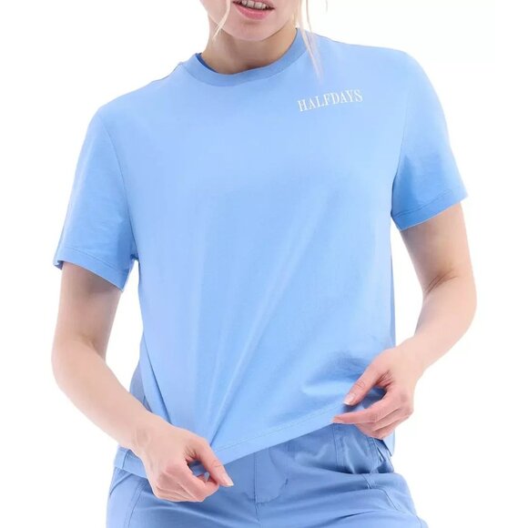 Halfdays Women's Short Sleeve T-Shirt Forget Me Not Blue Crew Neck Size XS - Picture 6 of 6